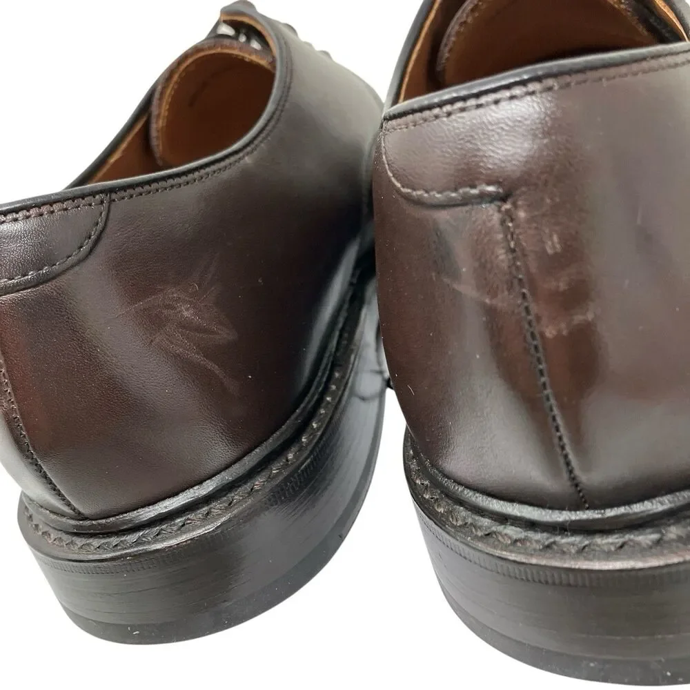 J Crew Ludlow Mens 9 Dark Brown Leather Derby Shoes Old Money Preppy Euro Summer